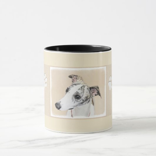 Whippet-schildering - Kute Original Dog Art Mok (Midden)