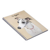 Whippet-schildering - Kute Original Dog Art Notitieboek (Rechterzijde)