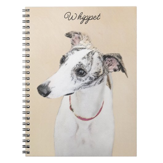Whippet-schildering - Kute Original Dog Art Notitieboek (Voorkant)
