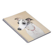 Whippet-schildering - Kute Original Dog Art Notitieboek (Rechterzijde)