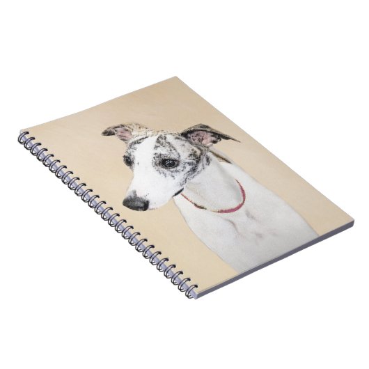 Whippet-schildering - Kute Original Dog Art Notitieboek (Rechterzijde)