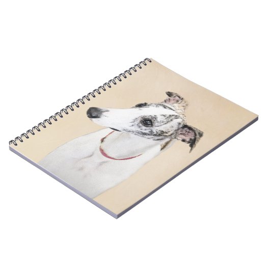 Whippet-schildering - Kute Original Dog Art Notitieboek (Linkerzijde)