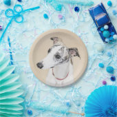 Whippet-schildering - Kute Original Dog Art Papieren Bordje (Feest)