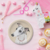 Whippet-schildering - Kute Original Dog Art Papieren Bordje (Feest)