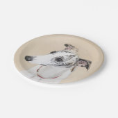 Whippet-schildering - Kute Original Dog Art Papieren Bordje (Gekanteld)