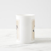 Whippet-schildering - Kute Original Dog Art Porselein Kop (Voorkant)