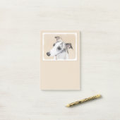 Whippet-schildering - Kute Original Dog Art Post-it® Notes (Op bureau)