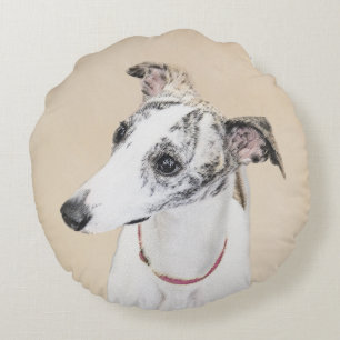 Whippet-schildering - Kute Original Dog Art Rond Kussen