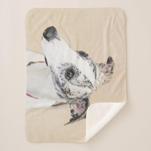 Whippet-schildering - Kute Original Dog Art Sherpa Deken (Voorkant)