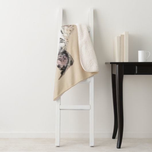 Whippet-schildering - Kute Original Dog Art Sherpa Deken (In situ)