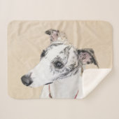 Whippet-schildering - Kute Original Dog Art Sherpa Deken (Voorkant (horizontaal))