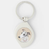 Whippet-schildering - Kute Original Dog Art Sleutelhanger (Voorkant)