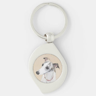 Whippet-schildering - Kute Original Dog Art Sleutelhanger