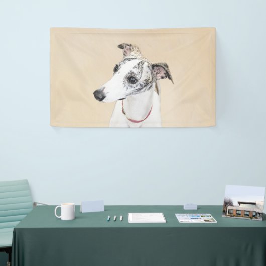 Whippet-schildering - Kute Original Dog Art Spandoek (Beurs)