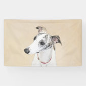 Whippet-schildering - Kute Original Dog Art Spandoek (Horizontaal)