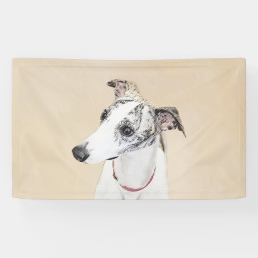 Whippet-schildering - Kute Original Dog Art Spandoek (Horizontaal)