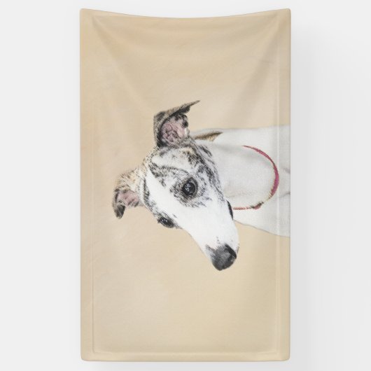 Whippet-schildering - Kute Original Dog Art Spandoek (Verticaal)