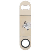 Whippet-schildering - Kute Original Dog Art Speed Flessenopener (Achterkant)
