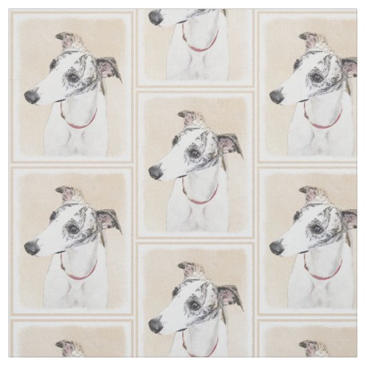 Whippet-schildering - Kute Original Dog Art Stof (Swatch)