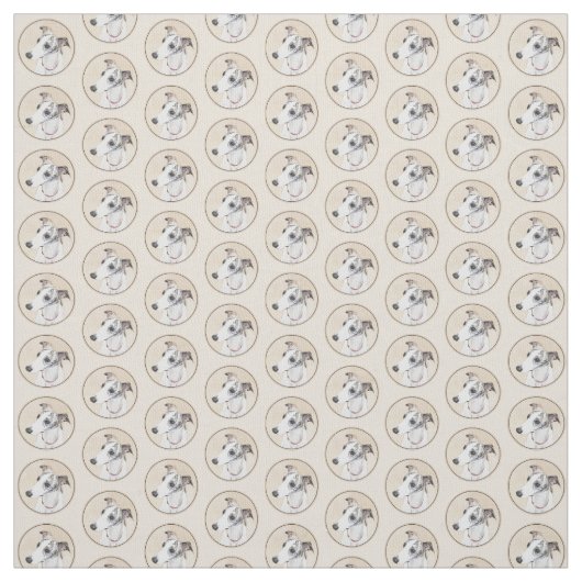 Whippet-schildering - Kute Original Dog Art Stof (Swatch)