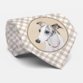 Whippet-schildering - Kute Original Dog Art Stropdas (Opgerold)