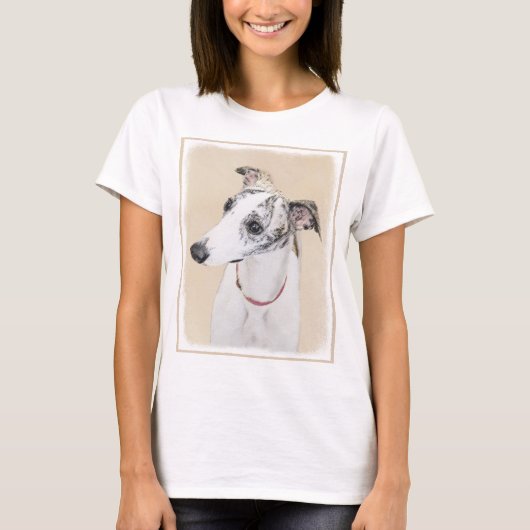 Whippet-schildering - Kute Original Dog Art T-shirt (Voorkant)
