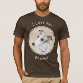 Whippet-schildering - Kute Original Dog Art T-shirt (Voorkant)