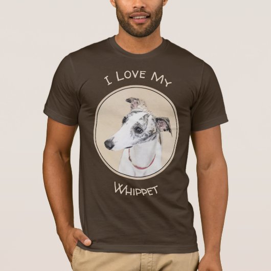 Whippet-schildering - Kute Original Dog Art T-shirt (Voorkant)