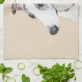 Whippet-schildering - Kute Original Dog Art Theedoek (Gevouwen)