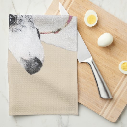 Whippet-schildering - Kute Original Dog Art Theedoek (Quarter Fold)