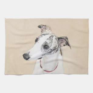 Whippet-schildering - Kute Original Dog Art Theedoek