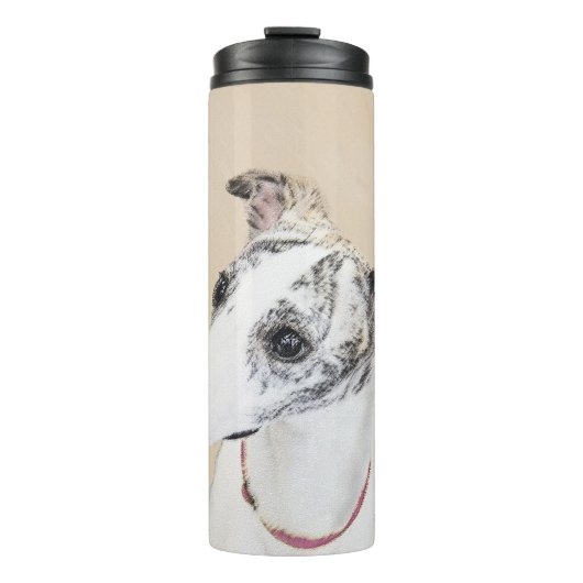Whippet-schildering - Kute Original Dog Art Thermosbeker (Voorkant)