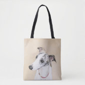 Whippet-schildering - Kute Original Dog Art Tote Bag (Voorkant)