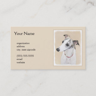 Whippet-schildering - Kute Original Dog Art Visitekaartje