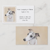 Whippet-schildering - Kute Original Dog Art Visitekaartje (Voorkant / Achterkant)