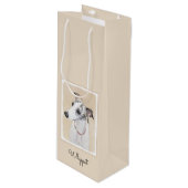 Whippet-schildering - Kute Original Dog Art Wijn Cadeautas (Voorkant Gekanteld)