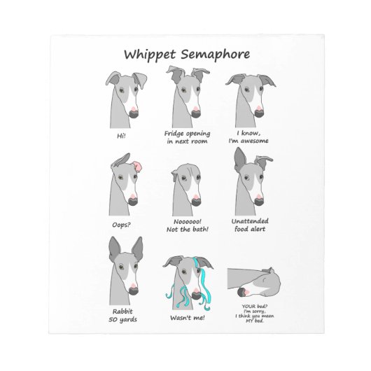 Whippet Semaphore Notitieblok (Voorkant)