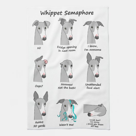 Whippet Semaphore Theedoek (Verticaal)