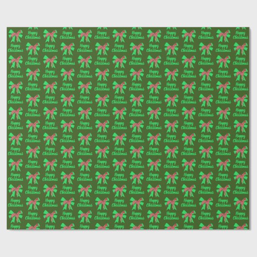 Whippet Silhouet Groene Kerstmis Hond & Groene Boo Cadeaupapier (Vlak)