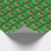 Whippet Silhouet Groene Kerstmis Hond & Groene Boo Cadeaupapier (Hoek)