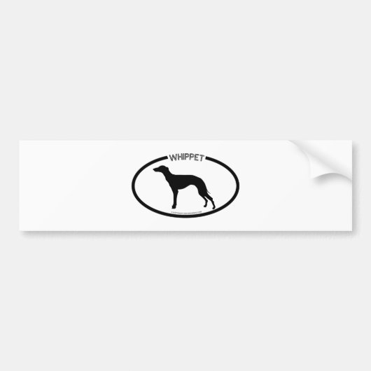Whippet Silhouette Black Bumpersticker (Voorkant)