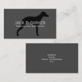 Whippet Silhouette Black op Grey | Pet Dog Visitekaartje (Voorkant / Achterkant)