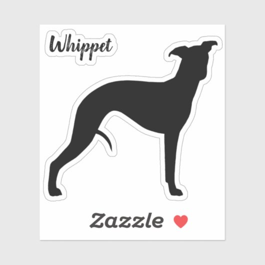 Whippet Silhouette Cool Hondenliefhebber Vinyl Sti Sticker (Vel)