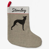 Whippet Silhouette Cute Pet Dog gepersonaliseerd Kleine Kerstsok (Voorkant)