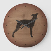 Whippet Silhouette Grote Klok (Voorkant)