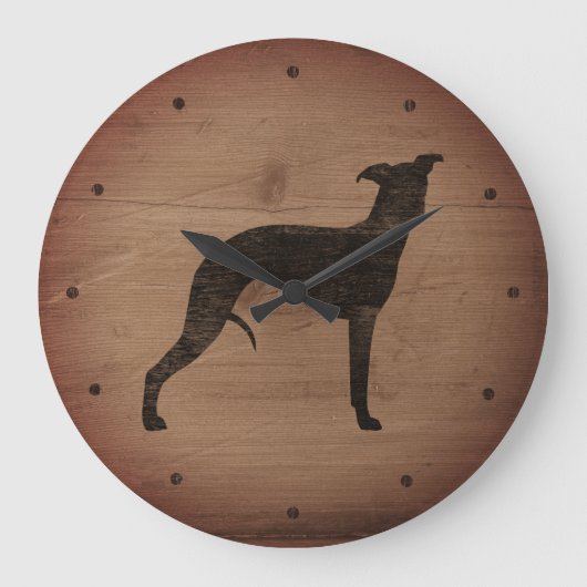 Whippet Silhouette Grote Klok (Voorkant)