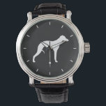 Whippet Silhouette Horloge<br><div class="desc">Whippet Lover's polshorloge</div>
