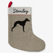 Whippet Silhouette Huisdier Hond Gepersonaliseerd Kleine Kerstsok (Voorkant)