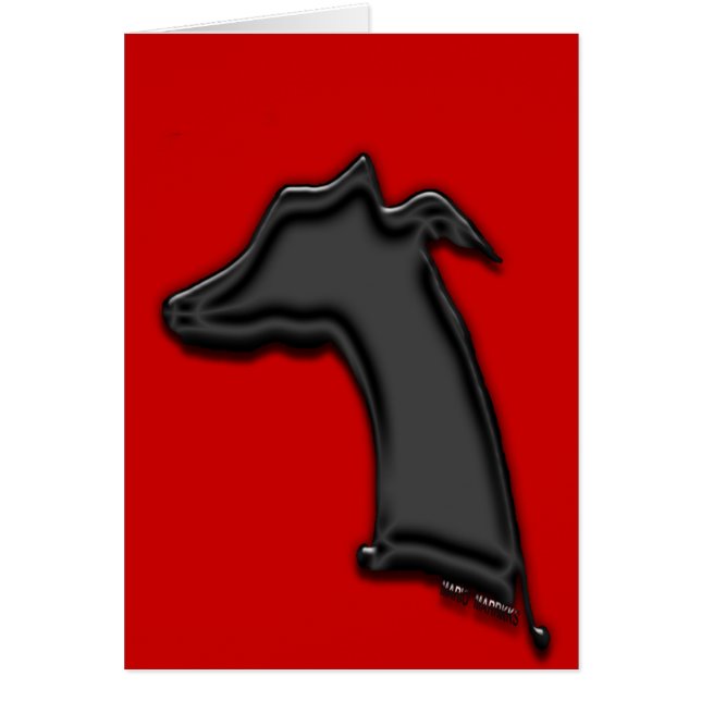 Whippet Silhouette-kaart (Voorkant)
