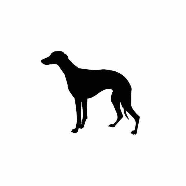 Whippet Silhouette Staand Fotobeeldje (Voorkant)
